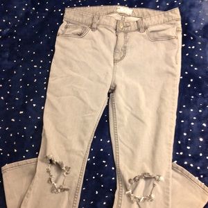 Free People distressed grey jeans